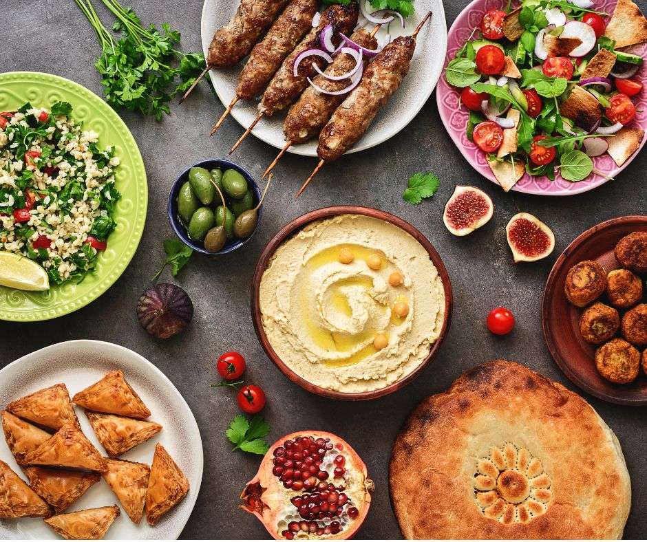 Arab food spread
